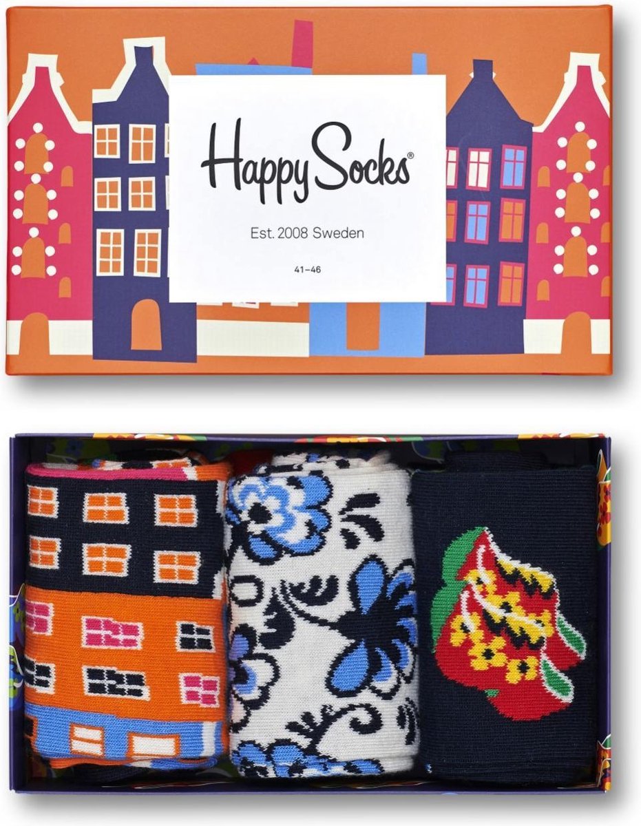 Happy Socks - Dutch edition Giftbox - Sokken - Maat 41-46 | bol.com