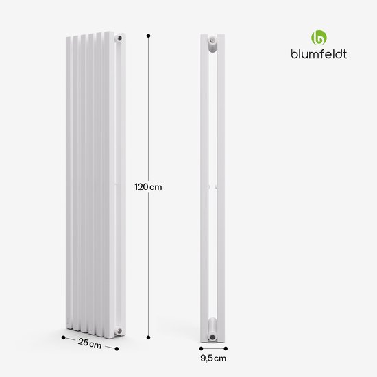 Blumfeldt Radiator - 942W Wandradiator met Verticale Verwarmingsbuizen ...
