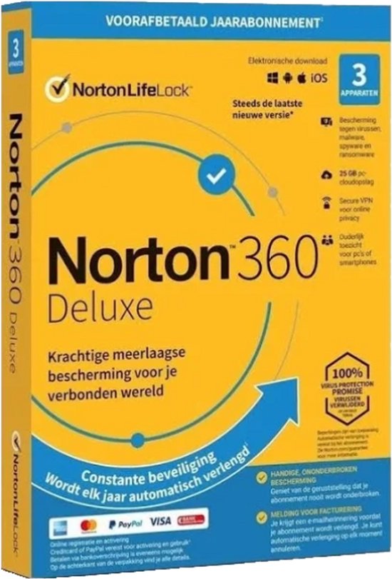 Norton 360 Deluxe - 3 appareils - 1 an