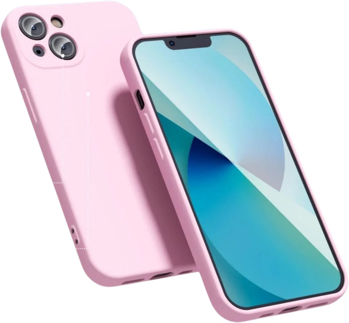 Geschikt voor iPhone 13 - iphone 14 TPU hoesje met camera bescherming - TPU back cover - roze