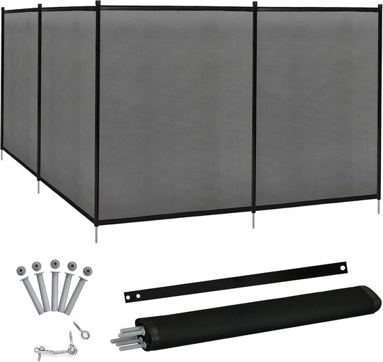 Foto: Costway zwembadhek voor verzonken zwembad 360 x 125 cm kinderveilig zwembadbeschermingsomheining voor zwembad tuin complete set vijverhek