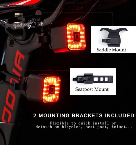 Fiets achterlicht,WASAGA Sport LED achterlicht Fiets USB Oplaadbaar,Rood Hoge intensiteit Fietslicht Waterdicht,Helm Rugzak LED Lamp Veiligheidswaarschuwing Flitslicht,5 Lichtmodus Fiets achterlicht (Rood