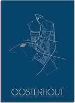 DesignClaud Oosterhout Plattegrond poster Blauw B2 poster (50x70cm)