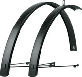 SKS Aluminium spatbordenset - matzwart - 46 mm breed - voor stads- en trekkingfietsen - met veiligheidssysteem