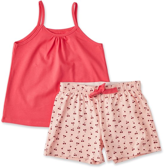 Little Label - short fille - cerises roses - 110-116 / 6Y - coton bio extra doux