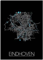 DesignClaud Eindhoven Plattegrond poster - A2 + fotolijst wit (42x59,4cm)
