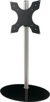 Cavus RVS vloerstandaard met zwart glazen voet voor TV's tot 55 inch - 100 cm hoog