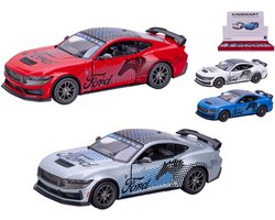 Kinsmart Ford Mustang Dark Horse Livery 12,5 cm 1:38 Pull-back motor verkoop per stuk Diecast Model Toy Car Kleuren: rood, blauw, wit, grijs