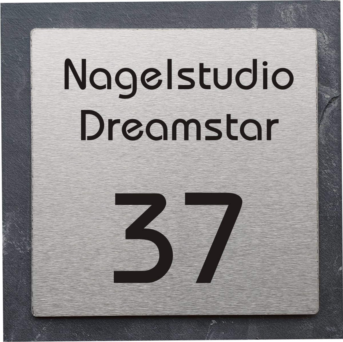 Naambordje voordeur leisteen 25x25cm LS10