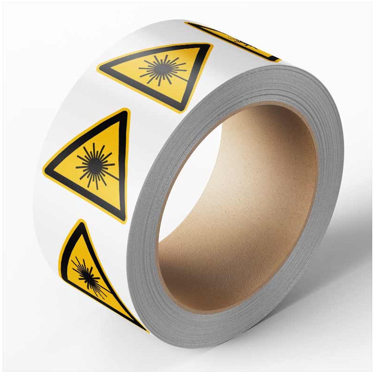 Waarschuwingssticker laserstraal op rol, 25 mm, 500 stuks, W004