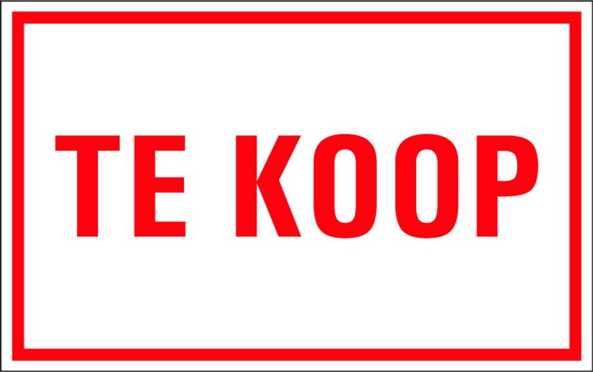 Te koop tekststicker 200 x 150 mm