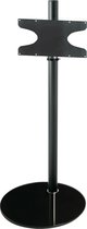 Cavus Sphere L 100 cm Design Tv Vloerstandaard - Hoogglans Zwart Glas & Trendy zwart staal - Tv meubel geschikt voor 32-65 inch tot 30 kg - VESA 400x200 300x200
