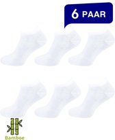 Collection Nova - Chaussettes basses en Bamboe - Femme et Homme - Bamboo - 6 paires - Chaussettes basses - Chaussettes basses - Wit - Taille 43-46