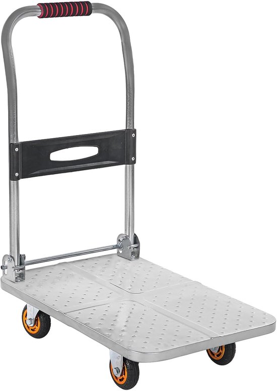 VEVOR Opvouwbare winkelwagen met verwijderbare waterdichte voering, 350 lbs grote capaciteit jumbo kruidenierswagen met dubbele mand, 360 ° draaibare wielen, dichte metalen gaasbasis, zware