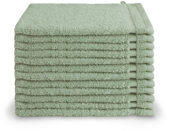 Byrklund washandjes 12 stuks - Hotelkwaliteit - 16x21 - Jade