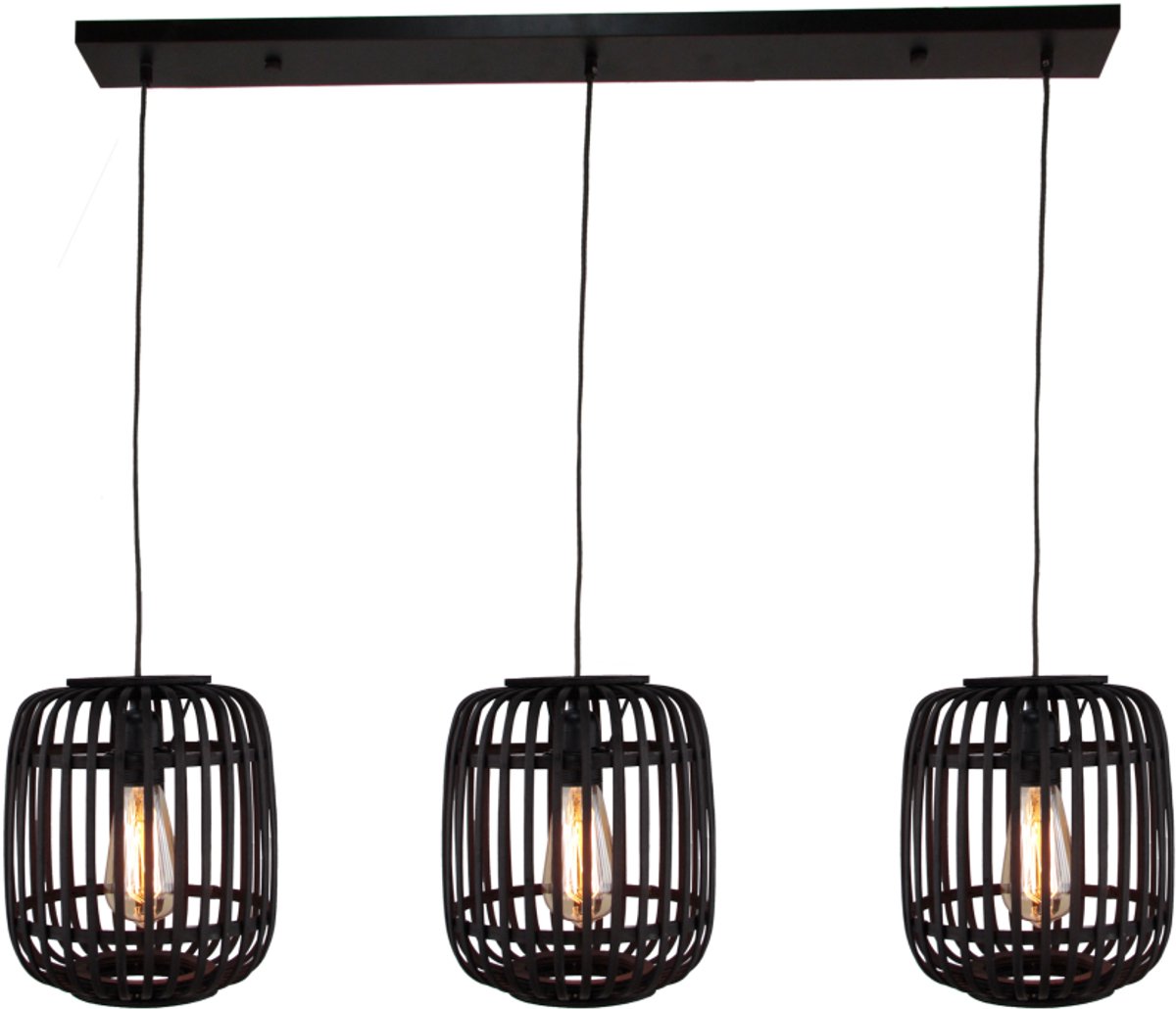 Various Woven Hanglamp - 3-lichts - Ø22 cm - Zwart - Nature