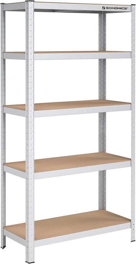 Relaxdays zwaar lastenrek, 5 niveaus, staal, zilver, 180 x 75 x 30 cm Relaxdays zwaar lastenrek, 5 niveaus, staal, zilver, 180 x 75 x 30 cm