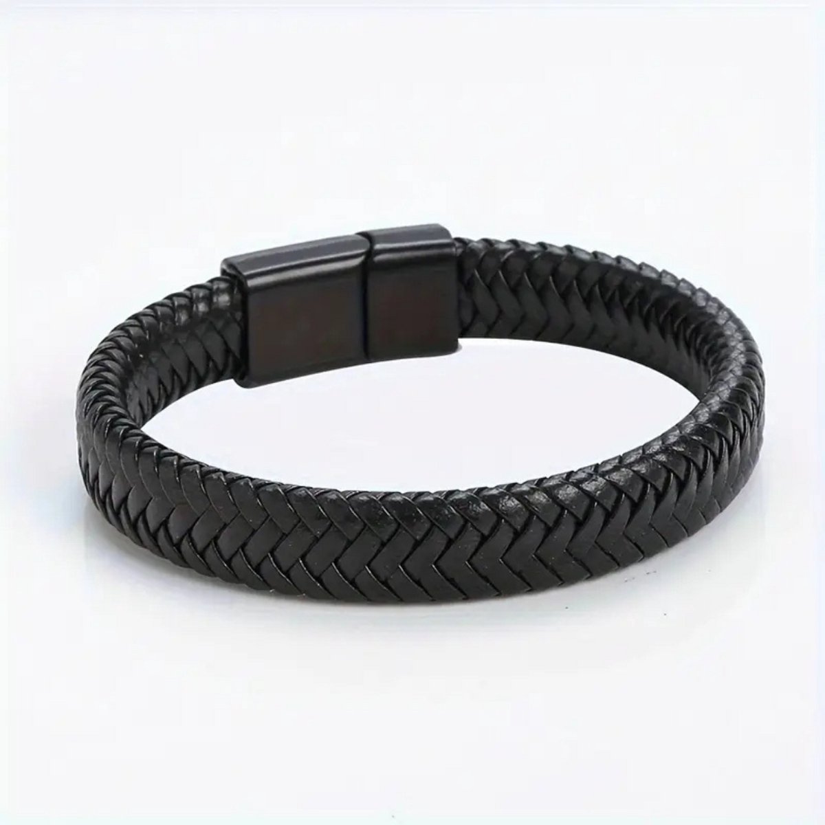 Livano Armband - Staal - Nep Zilver - Heren - Zwart