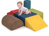 COSTWAY Lot de 6 blocs de construction souples en mousse pour bébés et tout-petits, blocs de construction géants en mousse, grands blocs de construction d'intérieur, colorés