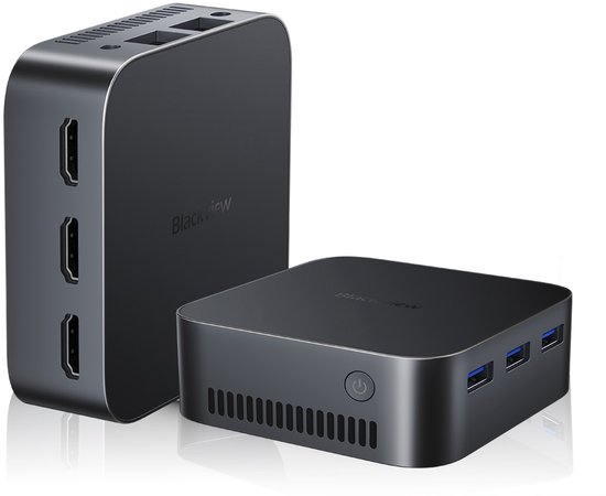 Blackview MP80 Mini PC - 16 GB LPDDR5 RAM - 1TB M.2 SSD - Intel N97 -Tot 3,6 GHz - Windows 11 Pro - DRIE HDMI - 4K UHD - Gigabit Ethernet - Zwart