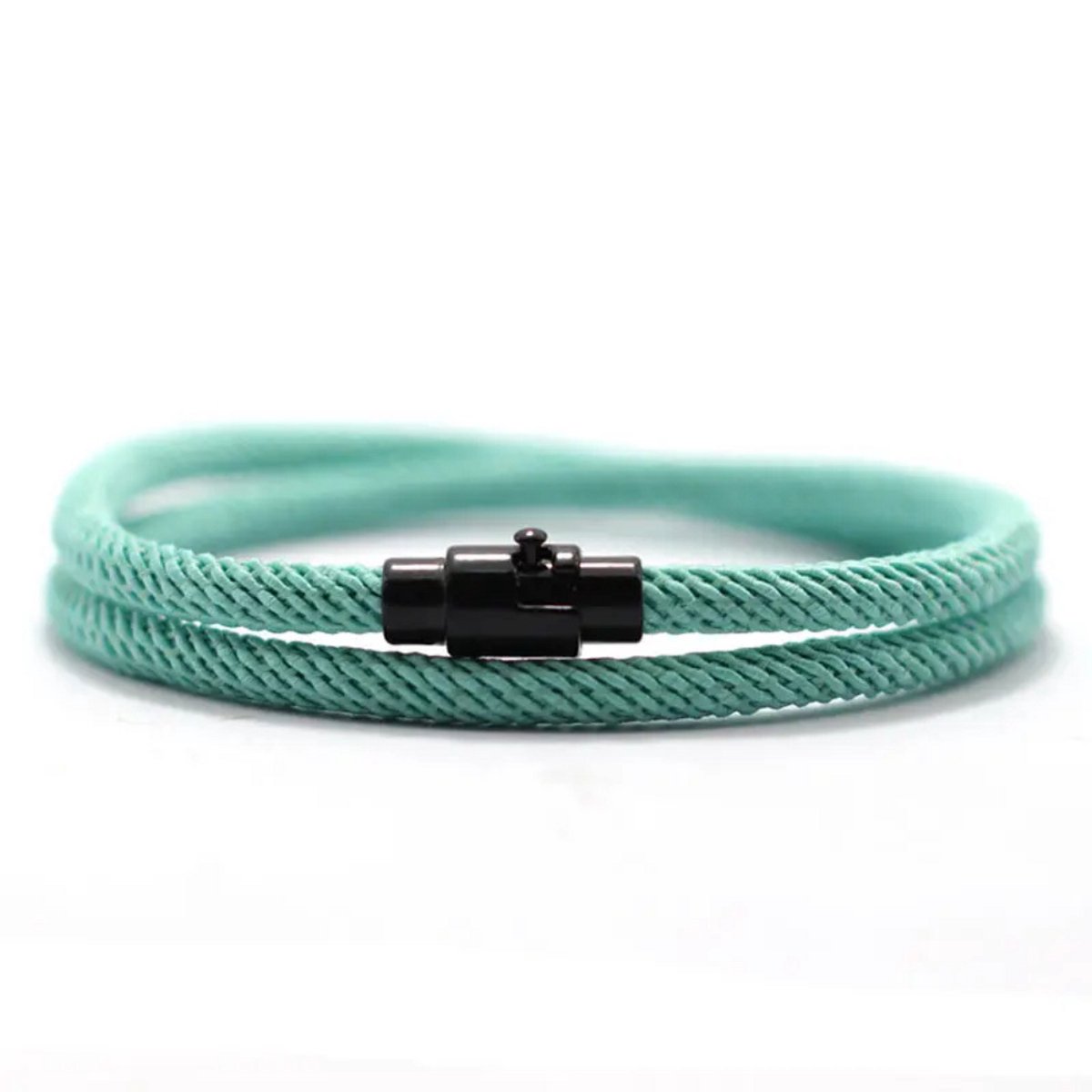 Livano Armband - Staal - Nep Zilver - Heren - Lichtgroen 17cm