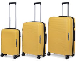 TravelZ Swinger Kofferset 3-delig- Lichtgewicht koffers met TSA-slot - Geel