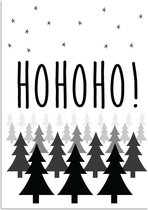 DesignClaud Ho ho ho - Kerst Poster - Tekst poster - Zwart Wit poster A3 poster (29,7x42 cm)