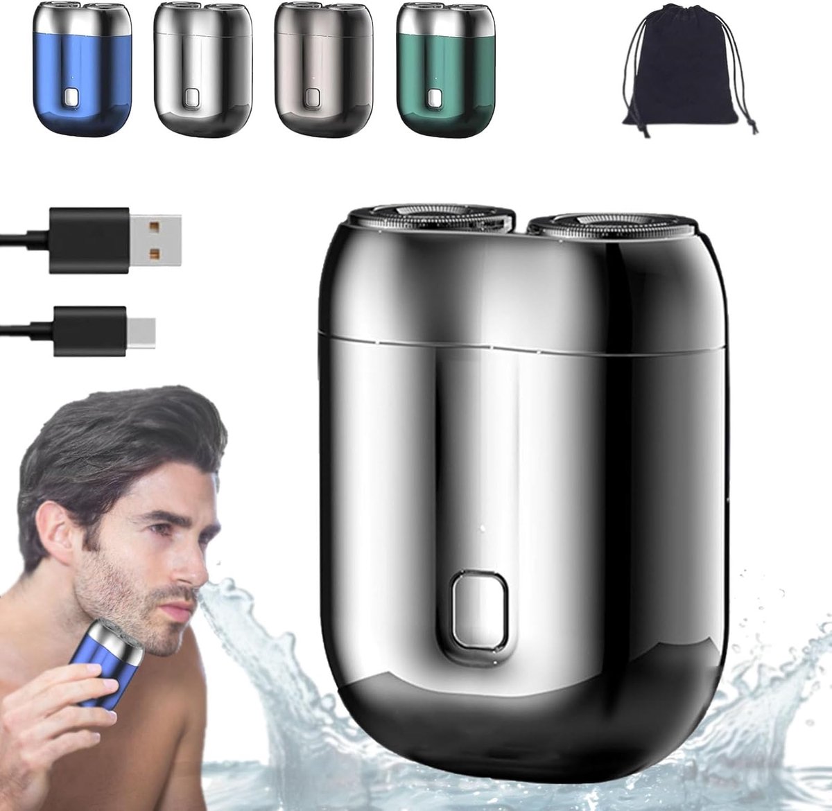 Compact Oplaadbaar Waterdicht Mini Scheerapparaat voor Thuis en Reis