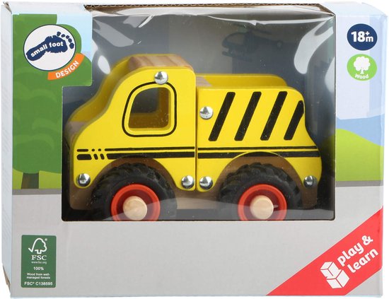 Small Foot - Houten Werkvoertuig Bouwplaats Geel van Small Foot — afbeelding 4