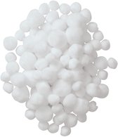 Witte pompons voor de winterdorp trein - www