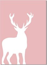 DesignClaud Rendier - Kerst poster - Interieur poster - Wanddecoratie - Kerst decoratie - Roze A3 + Fotolijst zwart