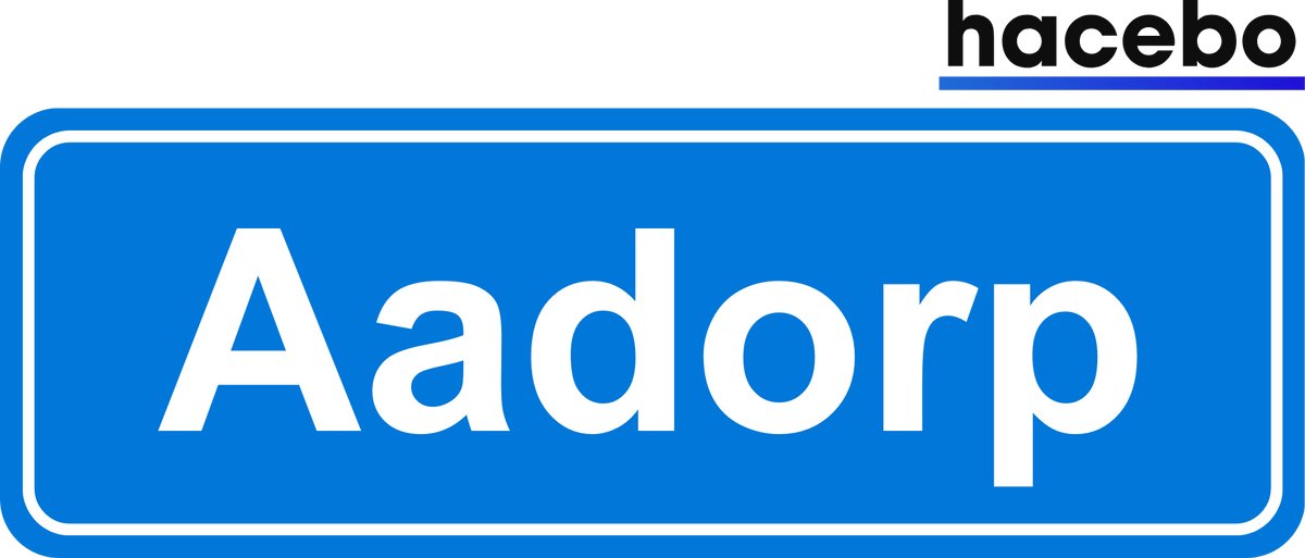 Hacebo - Plaatsnaam Sticker - 29x10 CM - Aadorp sticker - Verkeersborden sticker - grappige cadeaus - Aadorp