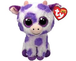 foto van Ty Beanie Boos Knuffel Koe Ethel 15 Cm