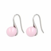My Bendel zilveren oorhangers met roze keramieken bol - Zilveren oorbellen met roze keramieken bol - Met luxe cadeauverpakking