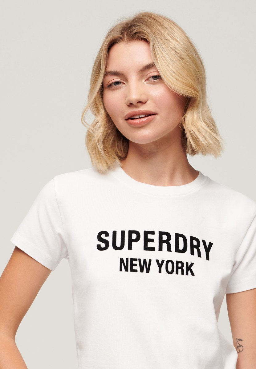 Superdry Slimfit Sport Luxe Graphic topje Dames T-shirts Zwart