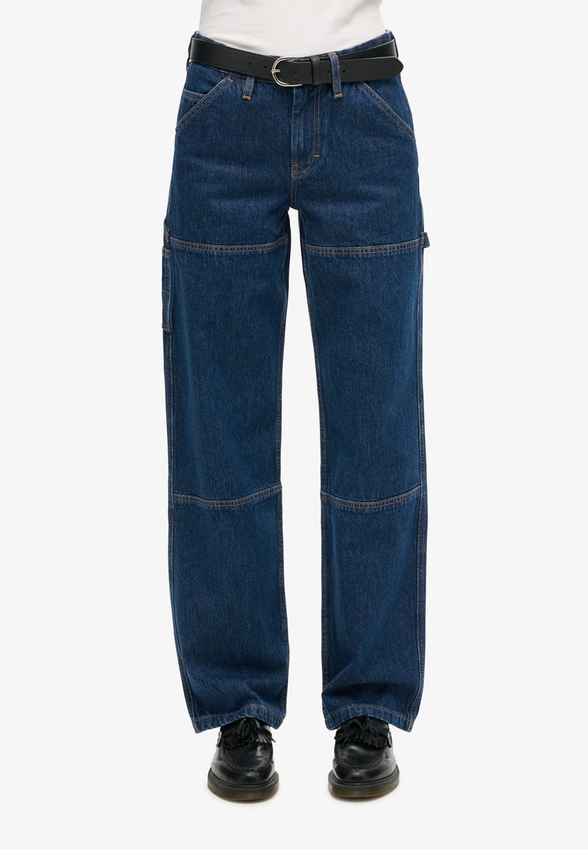 Superdry timmermansbroek van biokatoen met middelhoge taille Dames Jeans Blauw