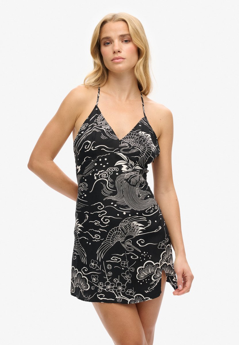 Superdry Minislipjurk met print Dames Jurken Zwart