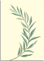DesignClaud Eucalyptus blad poster - Beige - Puur Natuur Botanische poster A4 + Fotolijst wit