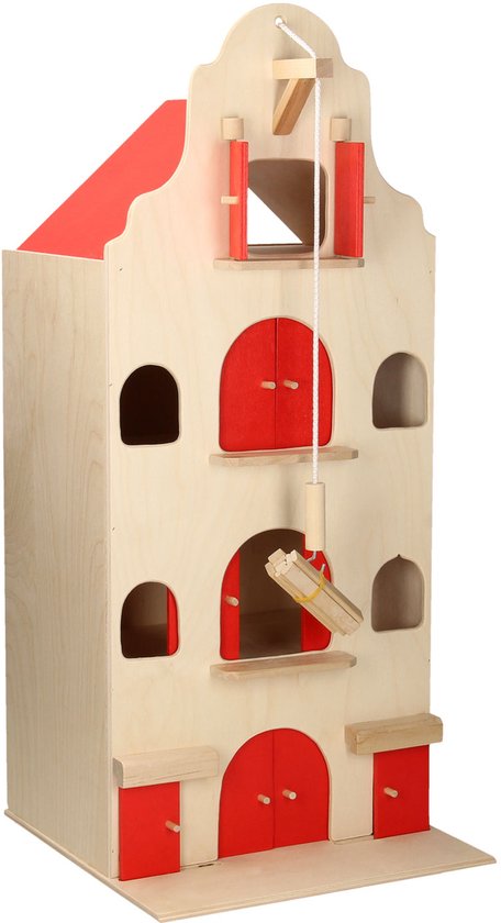 Playwood - Houten Pakhuis / Grachtenpand klein; hoogte 67 CM