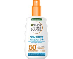 Garnier Ambre Solaire Sensitive Expert+ Hypoallergene Zonnebrand Spray SPF50+ - voor de Gevoelige Huid met Ceramide Protect - 150 ML