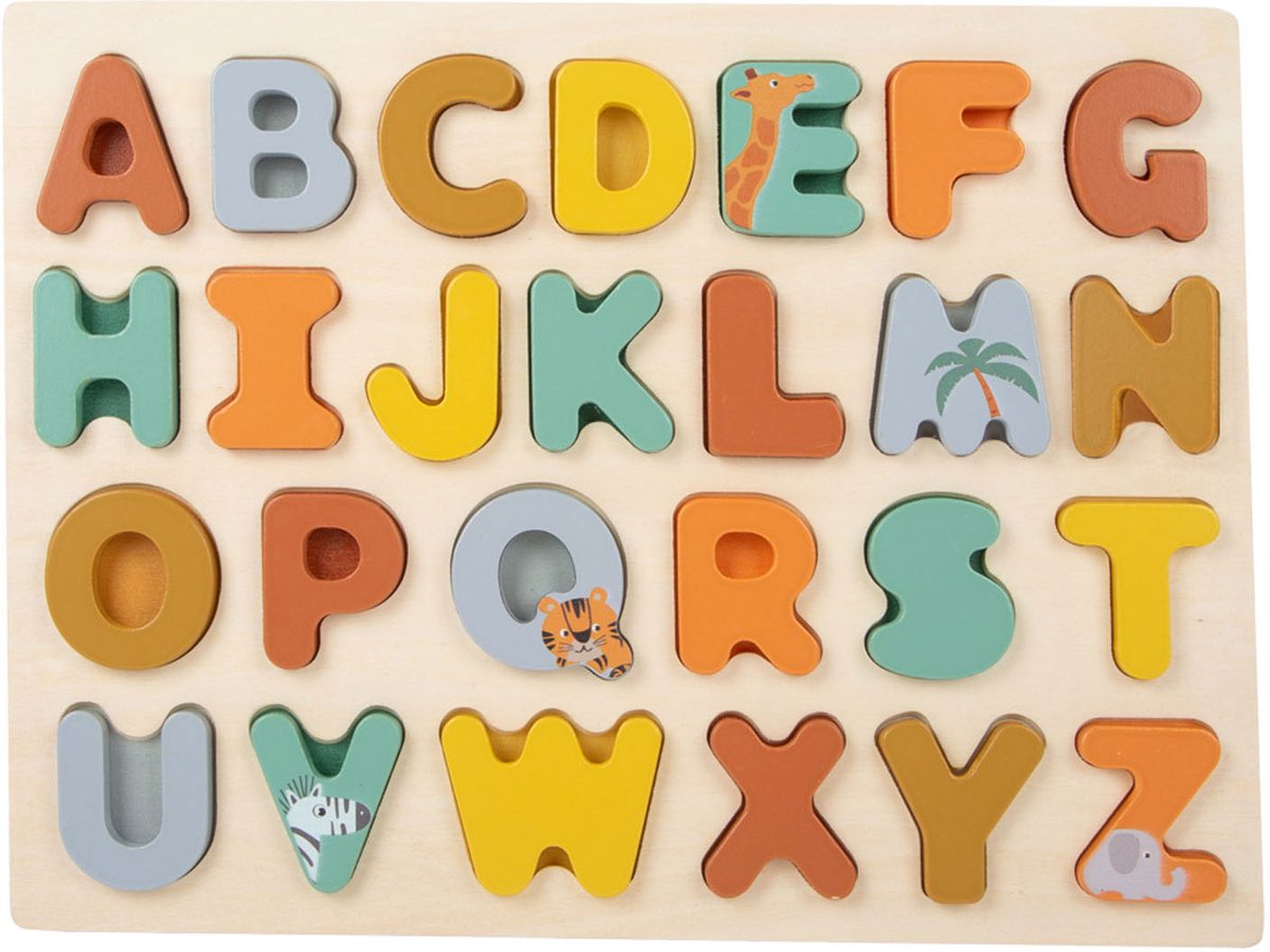 Small Foot - Houten Alfabet Puzzel Safari