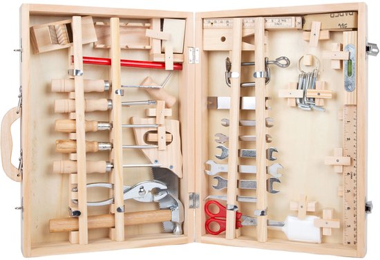 Small Foot - Houten Gereedschapskist Deluxe met Gereedschap, 28dlg.