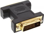 DVI-D Dual Link (m) - DVI-I Dual Link (v) adapter - verguld / zwart