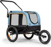 TOPMAST VARIO 2-in-1 Hondenaanhanger & Hondenbuggy Blauw Zwart - Fietsaanhanger voor honden- Fietskar voor honden - Laatste stuks !