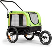 TOPMAST VARIO 2-in-1 Hondenaanhanger & Hondenbuggy Groen Zwart - Fietsaanhanger voor honden- Fietskar voor honden - AKTIEPRIJS tot 15 april!