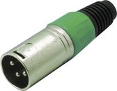 S-Impuls XLR 3-pins (m) connector met plastic trekontlasting - grijs/groen
