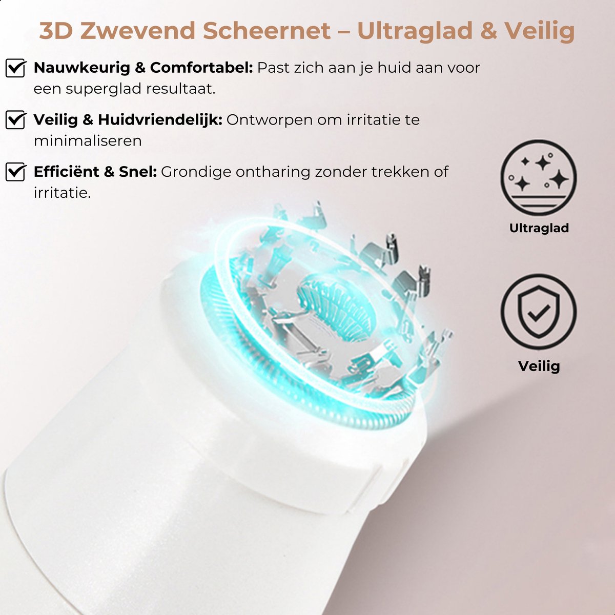 Boncy® Ladyshave 4 in 1 Haar Trimmer - Ladyshaves voor Vrouwen Oplaadbaar - Ontharingsapparaat Vrouw - Scheerapparaat Gezicht Dames thumbnail 8