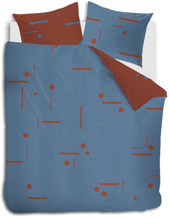 Auping Lively lucid Dekbedovertrek - Tweepersoons 260 x 220 cm - Katoensatijn - Blauw