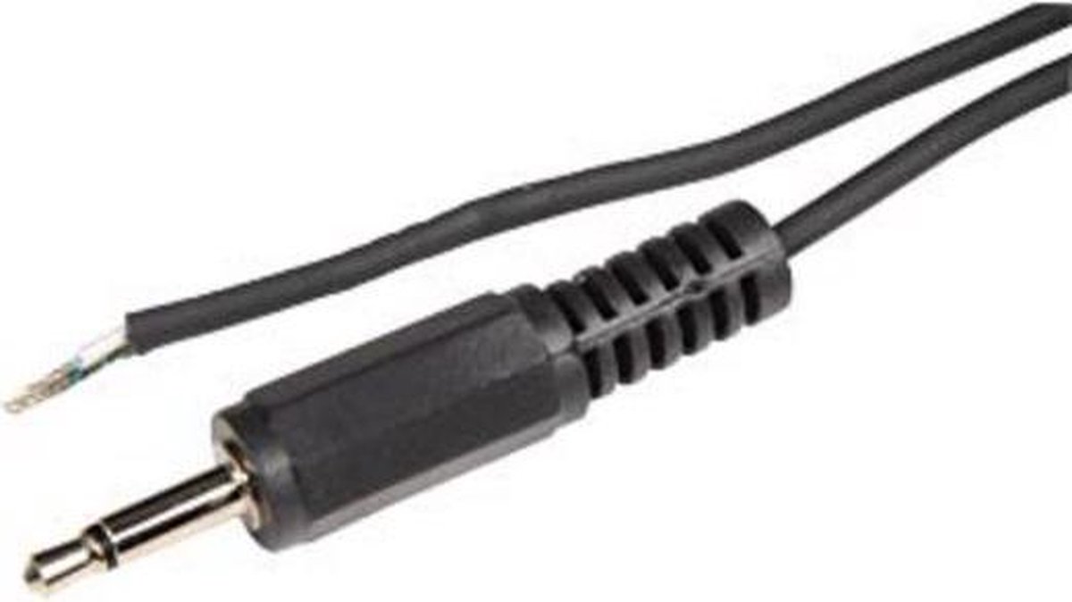 3,5mm Jack (m) mono audio kabel met open eind / zwart - 1,8 meter