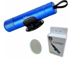 MCI® - Veiligheidshamer - Noodhamer - 2 in 1 Safety Hammer & Gordelsnijder - Inclusief Testglas & Zelfklevende Houder - Blauw
